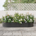 Corrugated Outdoor Raised Garden Bed With Open Base Backyard Planting