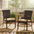 Corsica Outdoor Wicker Dining Chair With Cushion Set Of 2 By Christopher Knight Home