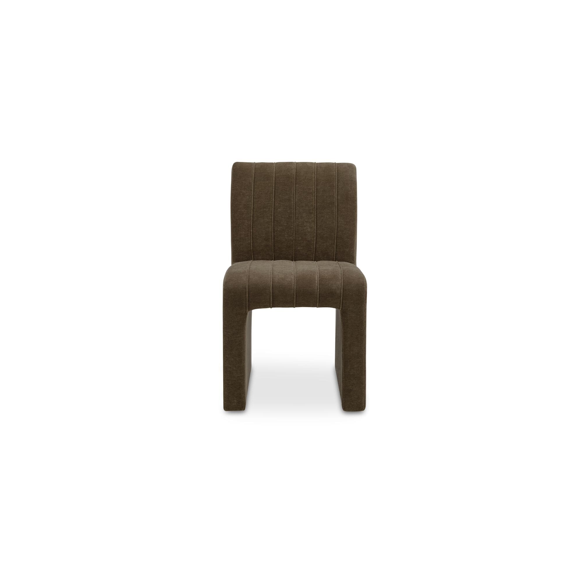 Corvin Dining Chair Iron Frame 100 Polyester Upholstery Channeled Back Stain And Water Resistant Cedar Green