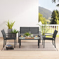 Corvus Antonio Outdoor 4 Piece Sling Fabric Conversation Set