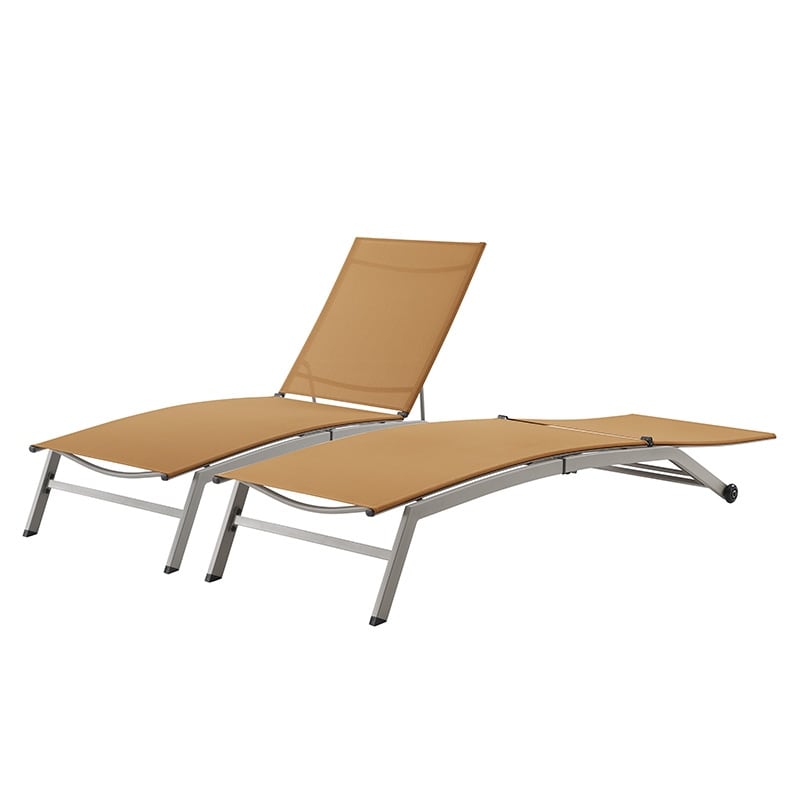 Corvus Antonio Outdoor Contemporary Sling Fabric Adjustable Chaise Lounge