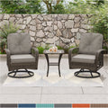 Corvus Livorno Outdoor 3 Piece Wicker Chat Set With Swivel Chairs