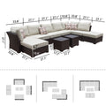 Corvus Oreanne 10 Piece Brown Wicker Patio Furniture Set