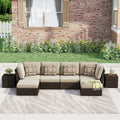 Corvus Oreanne 8 Piece Brown Wicker Patio Furniture Set