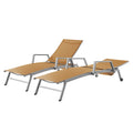 Corvus Sorrento Outdoor Contemporary Sling Fabric Adjustable Chaise Lounge With Arms