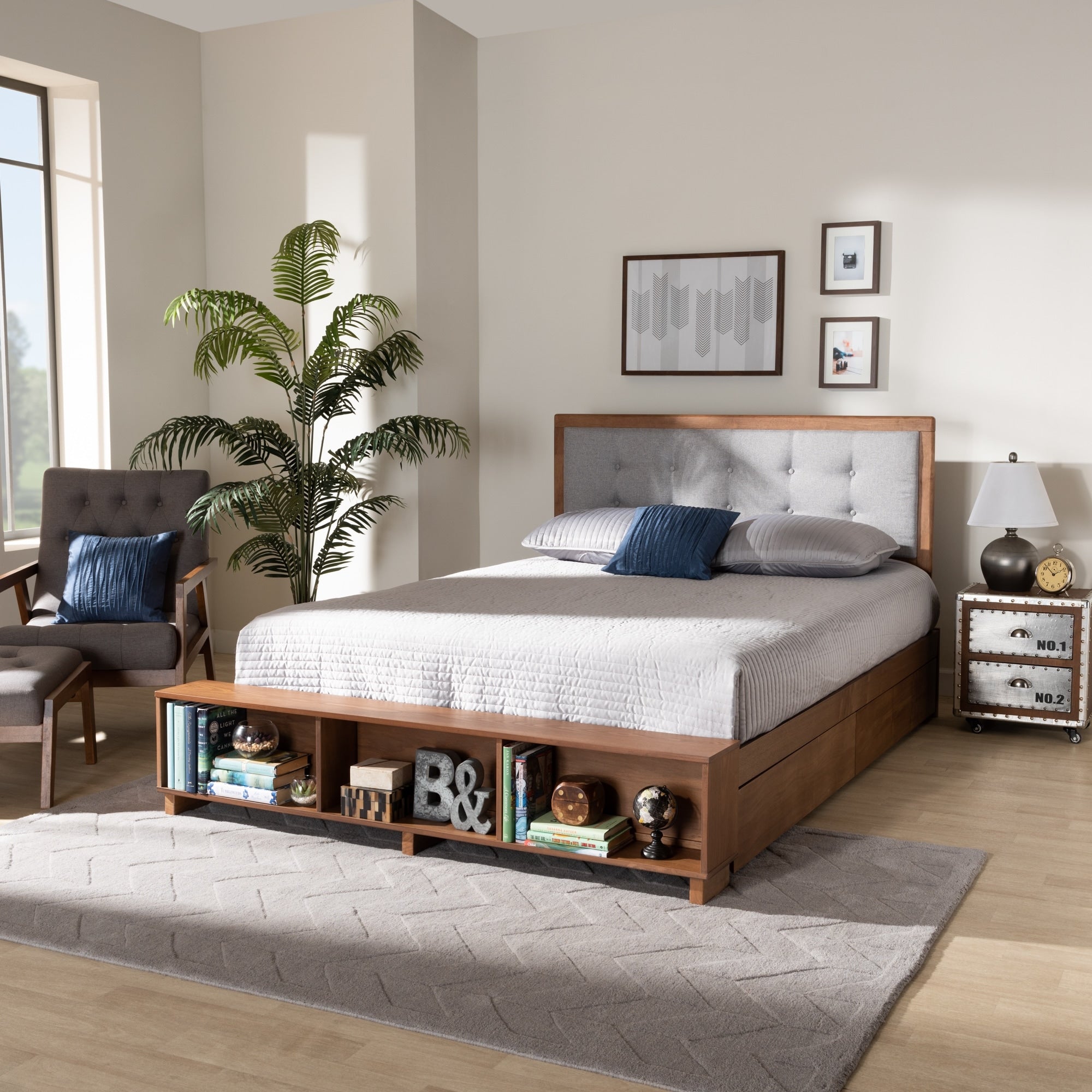 Cosma Modern Transitional 4 Drawer Full Size Platform Storage Bed