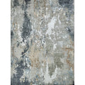 Cosmo Hand Knotted Wool Bamboo Silk Silver Beige Blue Area Rug