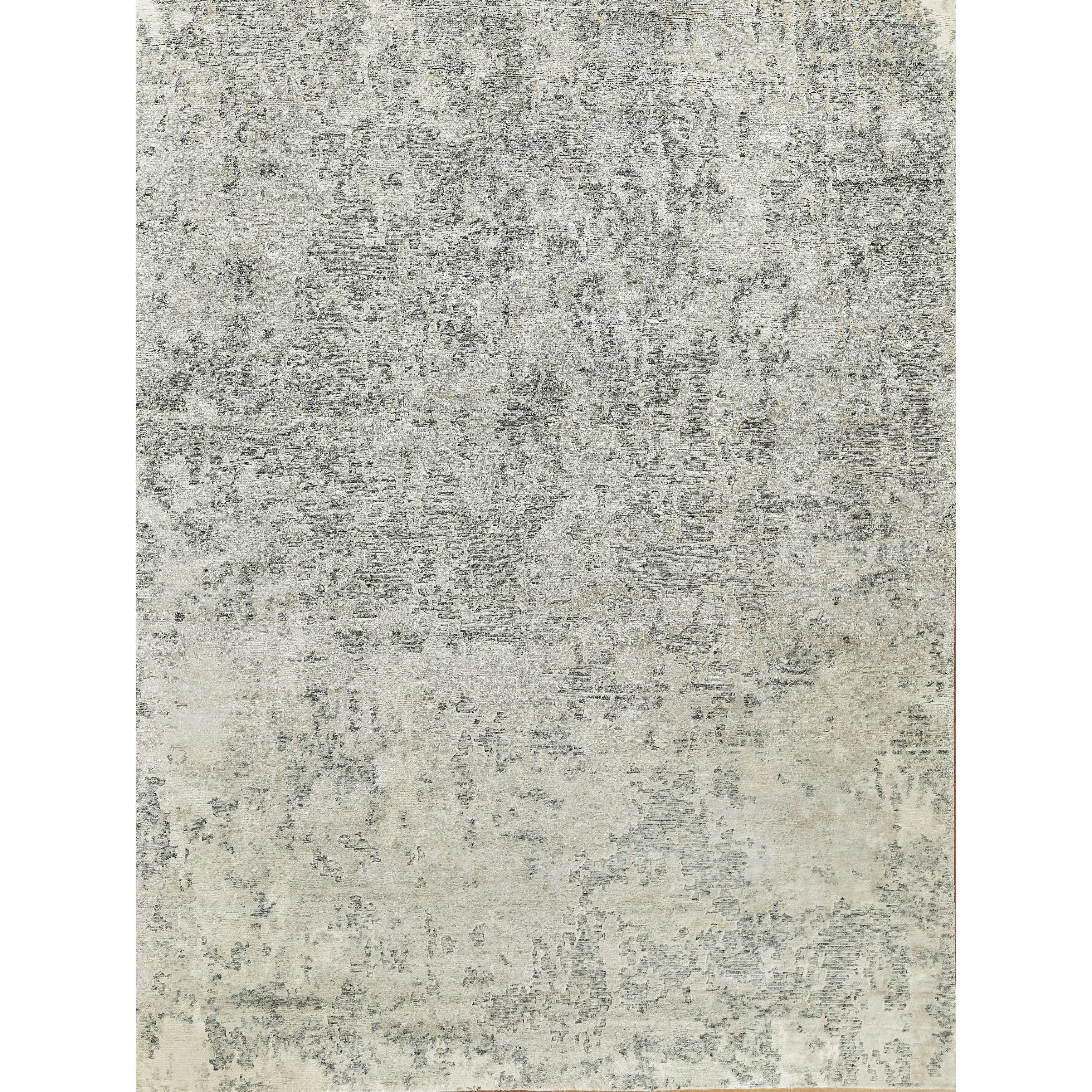 Cosmo Hand Knotted Wool Bamboo Silk Silver Gray Area Rug 4 X 6