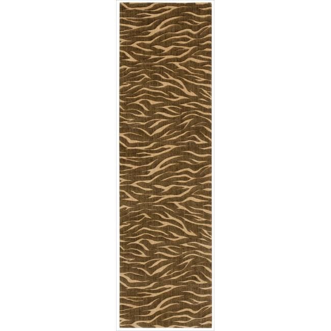 Cosmopolitan Cocoa Tiger Print Runner Rug 23 X 8 Runner