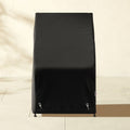 Costa Black Metal Outdoor Dining Armchair with Natural And White Striped SunbrellaÂ® Cushion