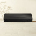 Costa 97in 3-Seat Black Metal Outdoor Sofa with Black and White Striped SunbrellaÂ® Cushions
