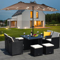Costway 15Ft Patio Double Sided Solar Led Market Umbrella Crank Base Beigetanorangeburgundy