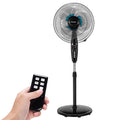 16 Adjustable Oscillating Pedestal Fan Remote Control Black