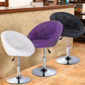 Costway 1Pc Pu Leather Adjustable Modern Swivel Round Accent Chair 3 Single
