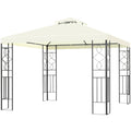 Costway 2 Tier 10X10 Patio Gazebo Canopy Tent Steel Frame Shelter Awning Beige