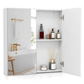 Costway Bathroom Cabinet Medicine Cabinet Wall Mount Double Door With Shelf And Mirror