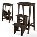 Costway Wood Step Stool Folding 3 Tier Ladder Chair Bench Seat Utility Multi Functional As Pic