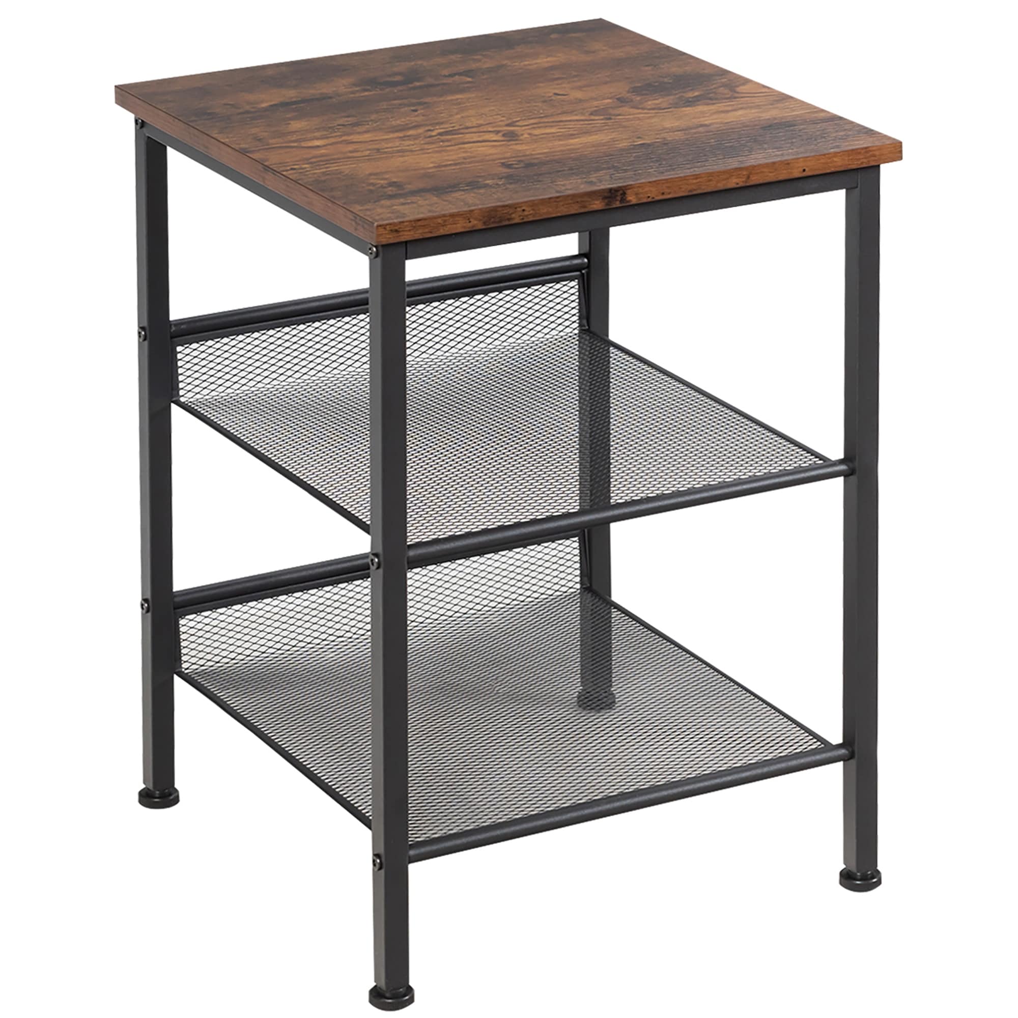 Costway 3 Tier Industrial End Side Table Nightstand W 2 Adjustable See Details