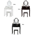 Costway 4 Drawers Vanity Table Dressing Desk W 10 Dimmer Led Bulbs Andtouch Switch Black White Brown