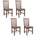 Costway Set Of 4 Dining Chair Kitchen Spindle Back Side Chair With Solid Wooden Legs Walnut