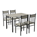 Costway 5 Piece Dining Set Faux Marble Top Table And 4 Padded Seat Chairs W Metal Legs As The Picture Shows