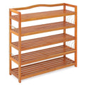 Costway 5 Tier Wood Shoe Rack Freestanding Large Shoe Storage Organizer Heavy Duty
