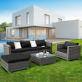 Costway 6Pc Grey Rattan Patio Set As Pic