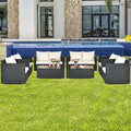 Costway 8Pcs Patio Rattan Furniture Set White