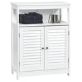 Costway Bathroom Wood Storage Cabinet W Double Shutter Door