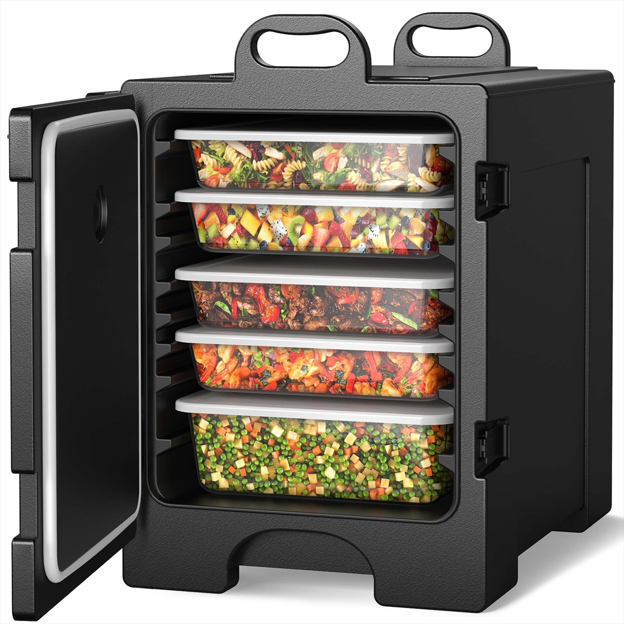 Costway End Loading Insulated Food Pan Carrier 5 Food Pan Capacity