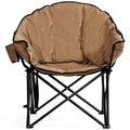 Costway Folding Camping Moon Padded Chair With Carry Bag Cup Holder 32X 31.5X 35.5