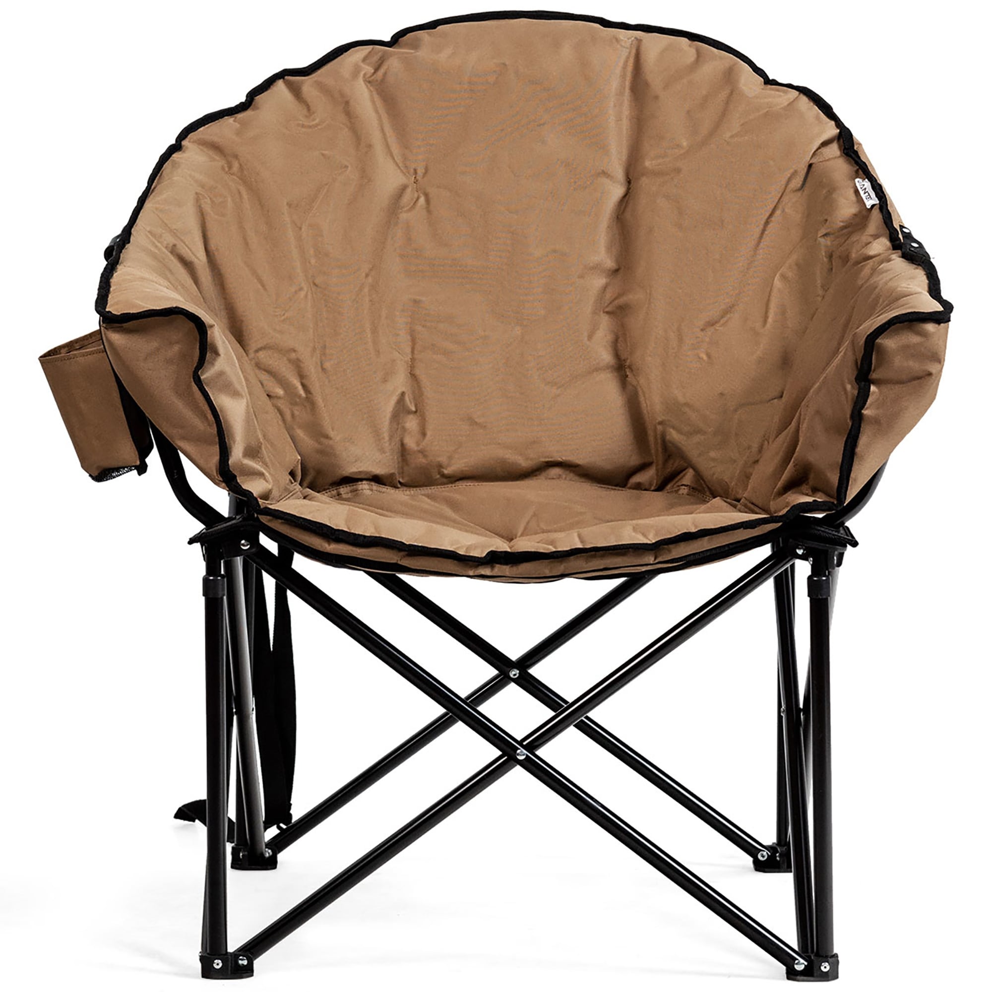 Costway Folding Camping Moon Padded Chair With Carry Bag Cup Holder 32X 31.5X 35.5