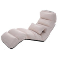 Costway Beige Folding Lazy Sofa Chair Stylish Sofa Couch Beds Lounge Chair W Pillow
