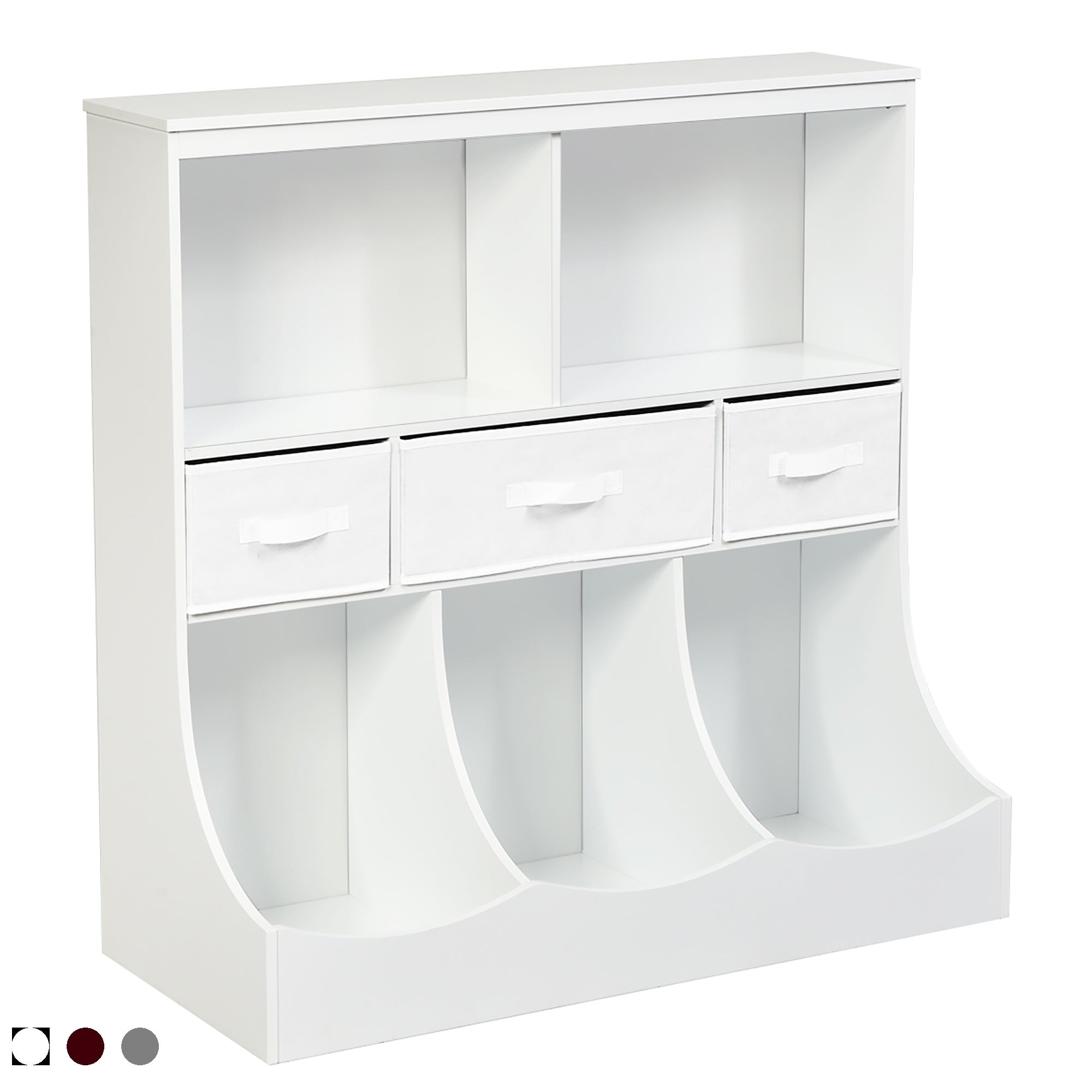 Costway Freestanding Multi Bin Storage Cubby With 3 Baskets See Description