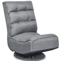Costway Folding Game Chair Floor Lazy Sofa 4 Position Adjustable 360 Degree Swivel Gray