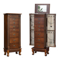 Costway Jewelry Cabinet Armoire Box Storage Chest Stand Organizer Necklace Wood As Pic