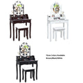 Costway Makeup Vanity Dressing Table Set W 10 Dimmable Bulbs And Touch Switch Whiteblackbrown