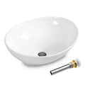 Costway Oval Bathroom Basin Ceramic Vessel Sink Bowl Vanity Porcelain W Pop Up Drain White