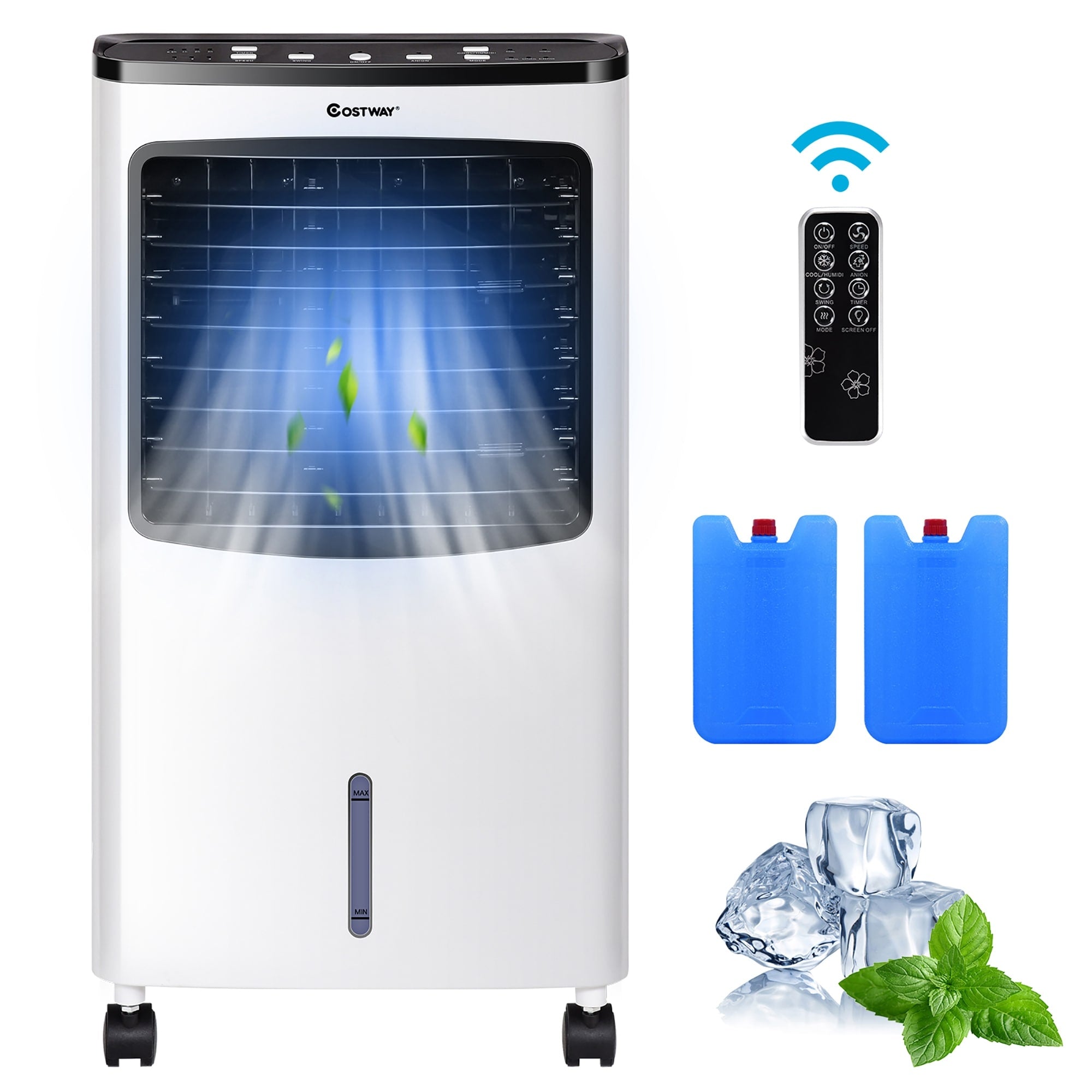Costway Portable Air Conditioner Cooler Fan Filter Humidify Anion W Remote Control New White