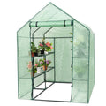 Costway Portable Mini Walk In Outdoor 2 Tier 8 Shelves Greenhouse Green