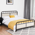 Costway Queen Size Metal Bed Frame Platform Bed Upholstered Panel Headboard Footboard N A