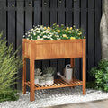 Raised Garden Bed Elevated Planter Box Shelf Standing Garden Herb Garden Wood Natural