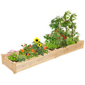 Costway Raised Garden Bed Wooden Elevated Planter Box Herbs Flowers Vegetables Bed Kit As Pic