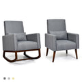 Costway Set Of 2 Dual Use Upholstered Rocking Chair W Pillow Light