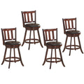 Costway Set Of 4 25 Swivel Bar Stool Leather Padded Dining Kitchen Pub Bistro Chair