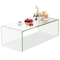 Costway Tempered Glass Coffee Table Accent Cocktail Side Table Living Room Furniture Clear