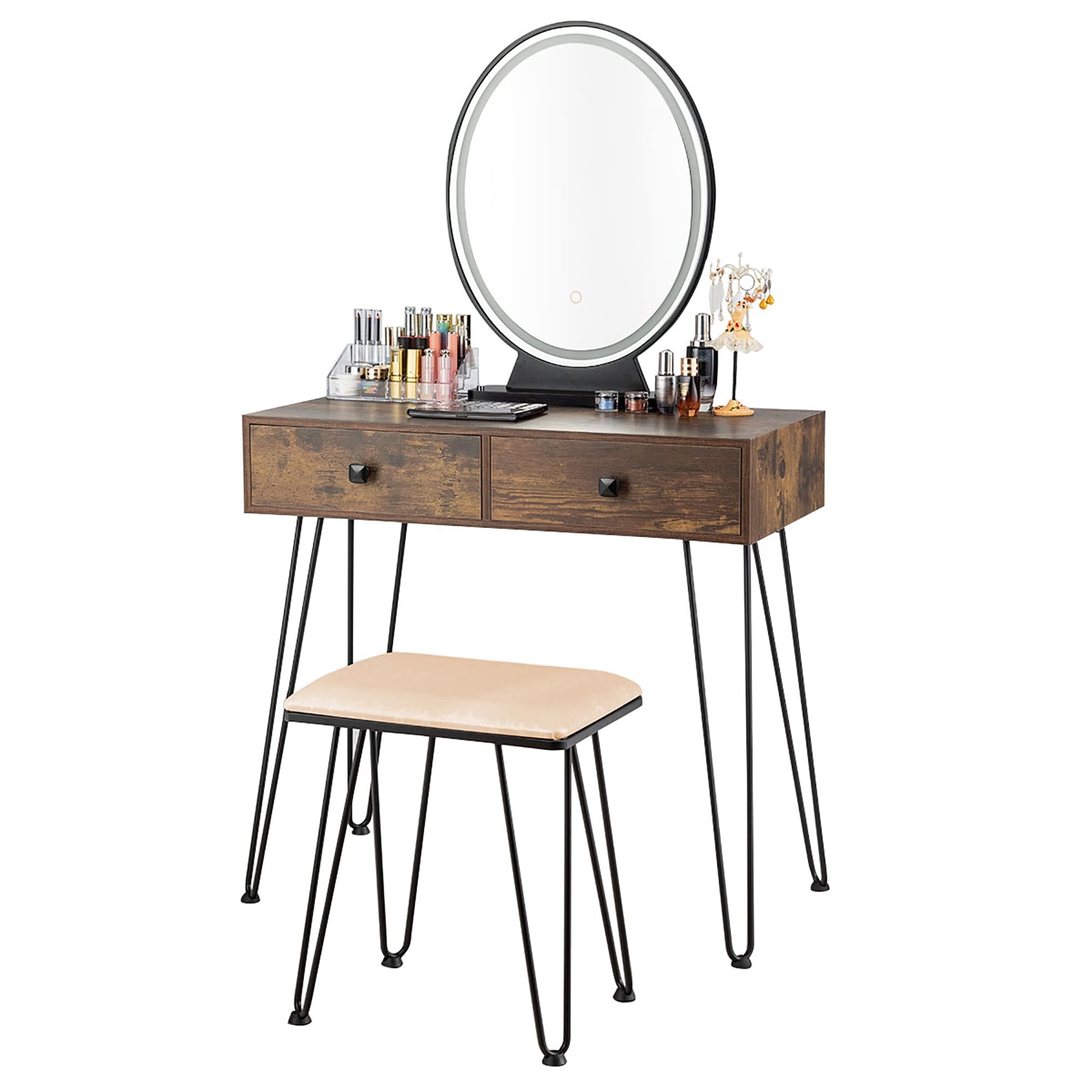Costway Vanity Makeup Dressing Table W 3 Lighting Modes Mirror Touch See Details