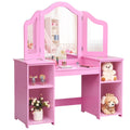 Costway Vanity Table Set Makeup Dressing Kids Girls Study Table Tri
