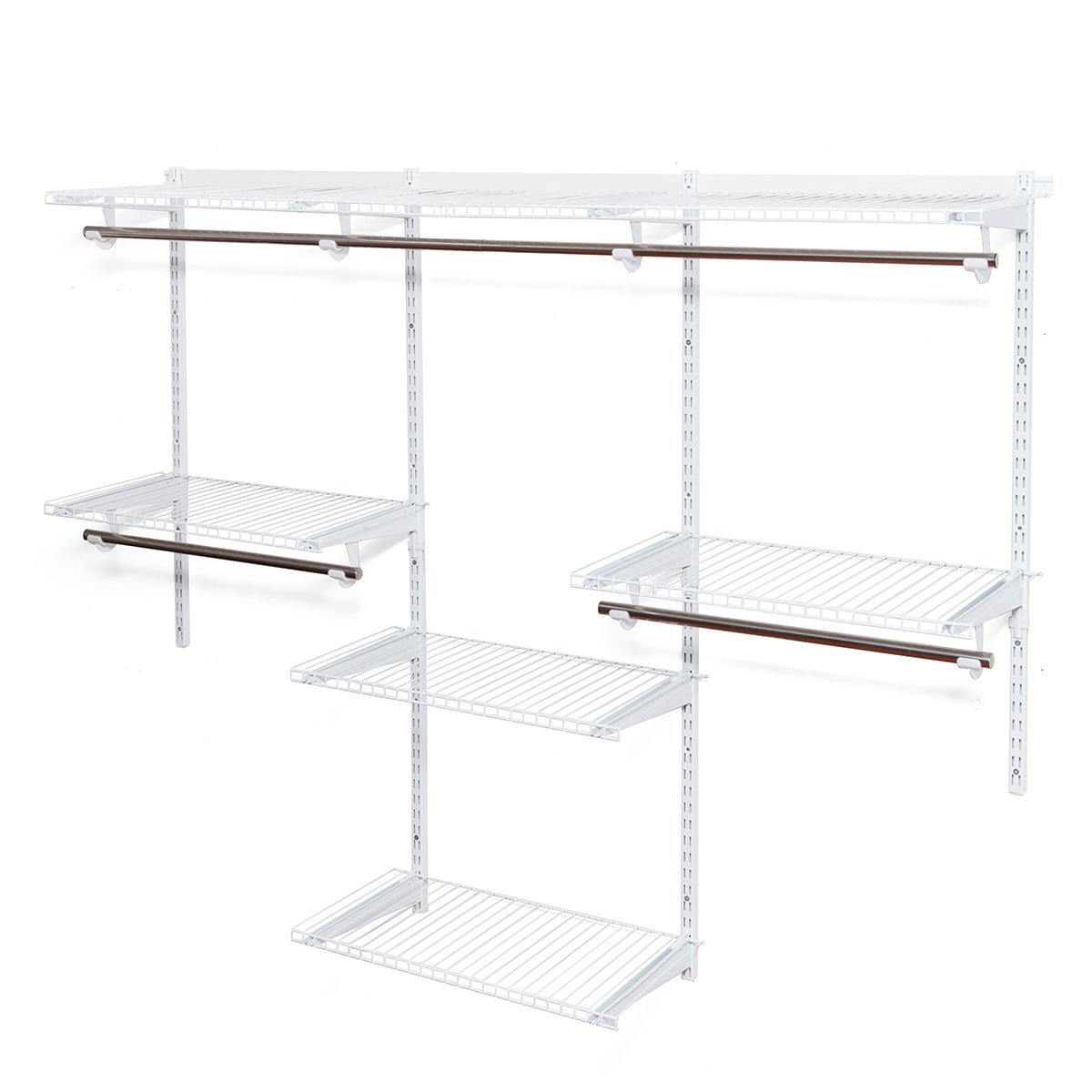 Costway Wall Mounted Adjustable Closet Organizer Custom Metal Closet White