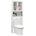 Costway Wooden Over The Toilet Storage Cabinet Spacesaver Organizer Bathroom Tower Rack White